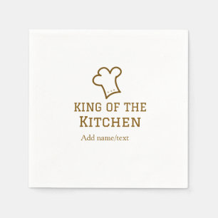 King of the kitchen brown chef cooking brown hat napkin