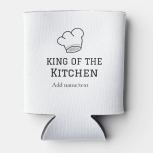 King of the kitchen chef cooking add name crown ha can cooler