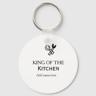 King of the kitchen chef cooking add name crown ha key ring