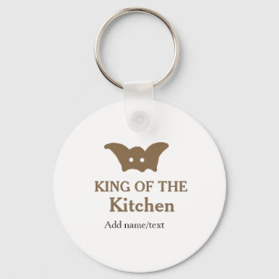 King of the kitchen chef cooking add name crown ha key ring