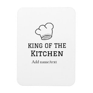 King of the kitchen chef cooking add name crown ha magnet