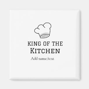 King of the kitchen chef cooking add name crown ha magnet