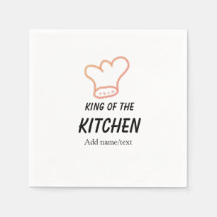 King of the kitchen chef cooking add name crown ha napkin