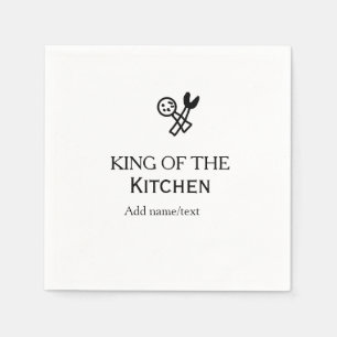 King of the kitchen chef cooking add name crown ha napkin
