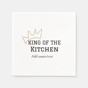 King of the kitchen chef cooking add name crown ha napkin