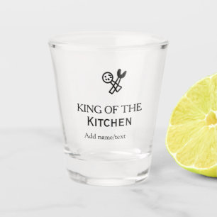 King of the kitchen chef cooking add name crown ha shot glass