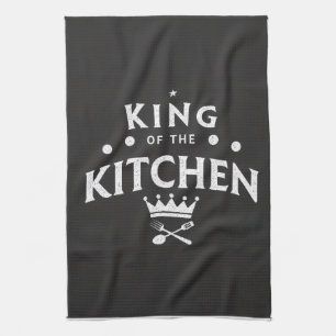 King of the Kitchen Crown – Funny Foodie Black Tea Towel