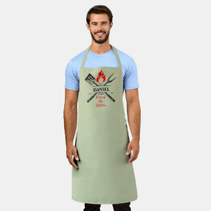 King of the Kitchen Customisable Soft Sage Green Apron
