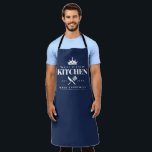 King of The Kitchen Foodie Men Personalised Blue Apron<br><div class="desc">Perfect gift for your dad,  grandpa,  brother,  or any important man in your life who loves to cook! Navy Blue Apron. Easily personalise yours at home!</div>