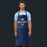 King of The Kitchen Foodie Men Personalised Blue Apron<br><div class="desc">Perfect gift for your dad,  grandpa,  brother,  or any important man in your life who loves to cook! Navy Blue Apron. Easily personalise yours at home!</div>
