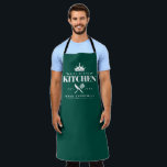 King of The Kitchen Foodie Men Personalised Green Apron<br><div class="desc">Perfect gift for your dad,  grandpa,  brother,  or any important man in your life who loves to cook! Green Apron. Easily personalise yours at home!</div>