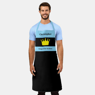 King of the kitchen name crown blue apron