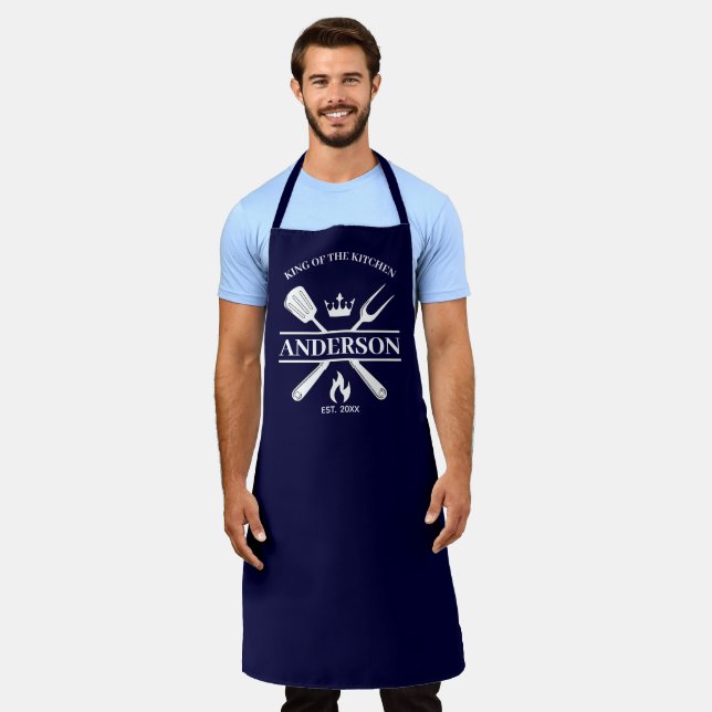  King of the Kitchen Personalised BBQ Apron (Worn)