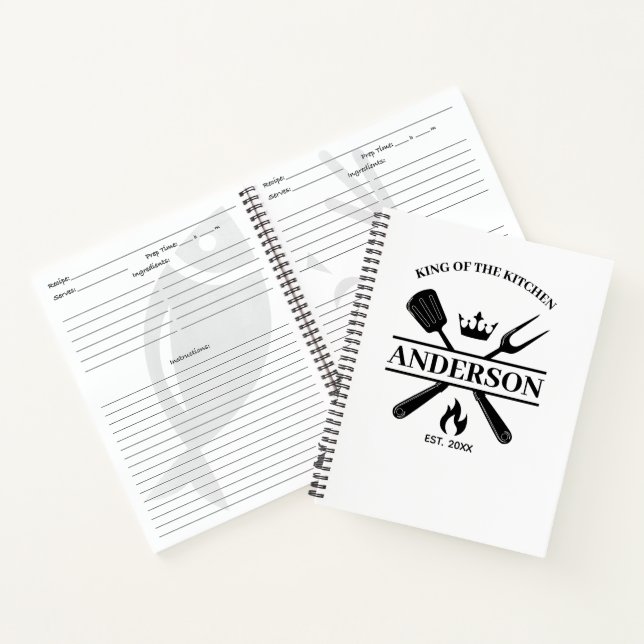  King of the Kitchen Personalised BBQ Recipes Notebook (Inside)