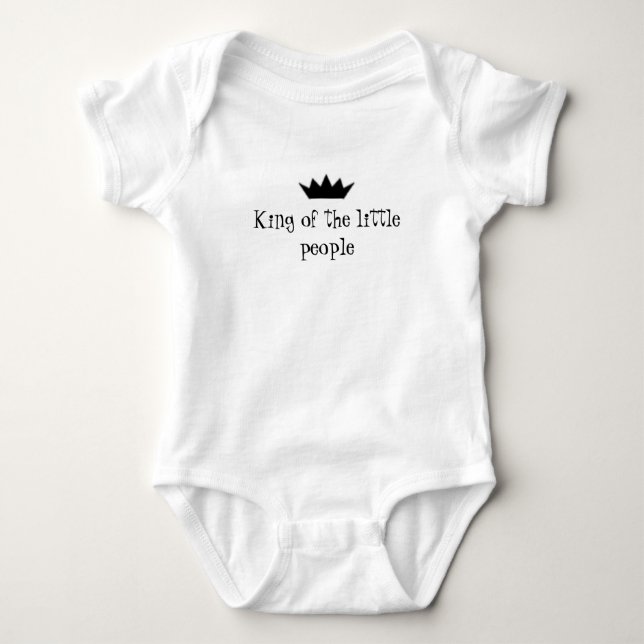 King of the little people baby bodysuit (Front)