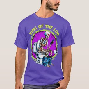 KING OF THE LOO – Funny Skeleton on Toilet Graphic T-Shirt