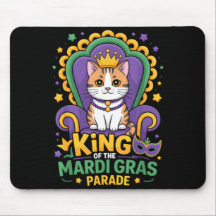 King Of The Mardi Gras Parade Cat Crown Masquerade Mouse Pad