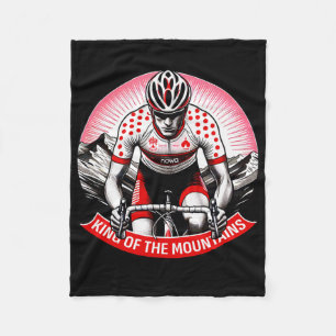 King Of The Mountains Climbing Bicycle Tour Rider Fleece Blanket