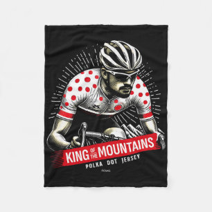 King Of The Mountains Polka Dot Jersey Cycling Cli Fleece Blanket