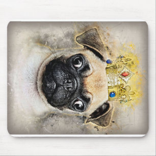 King Of The Pug Dogs, Funny Dog, Pug Lover Gift Mouse Pad