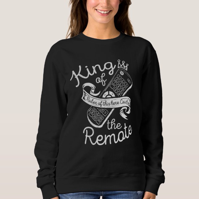 King Of The Remote Control Tv Funny Potato Couch L Sweatshirt (Front)
