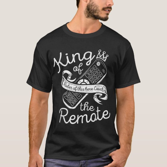 King of the Remote Control TV Funny Potato Couch L T-Shirt (Front)