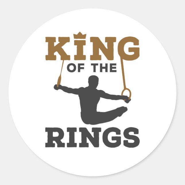 King of the Rings Gymnastics Men Boys Classic Round Sticker (Front)