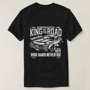 King of The Road Performance Car White Graphic T-Shirt