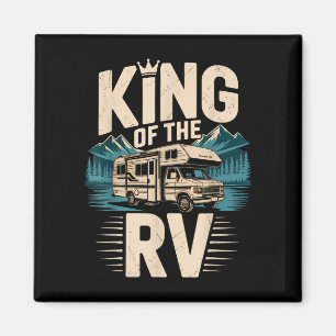 King of the rv rv camping camper adventure  magnet
