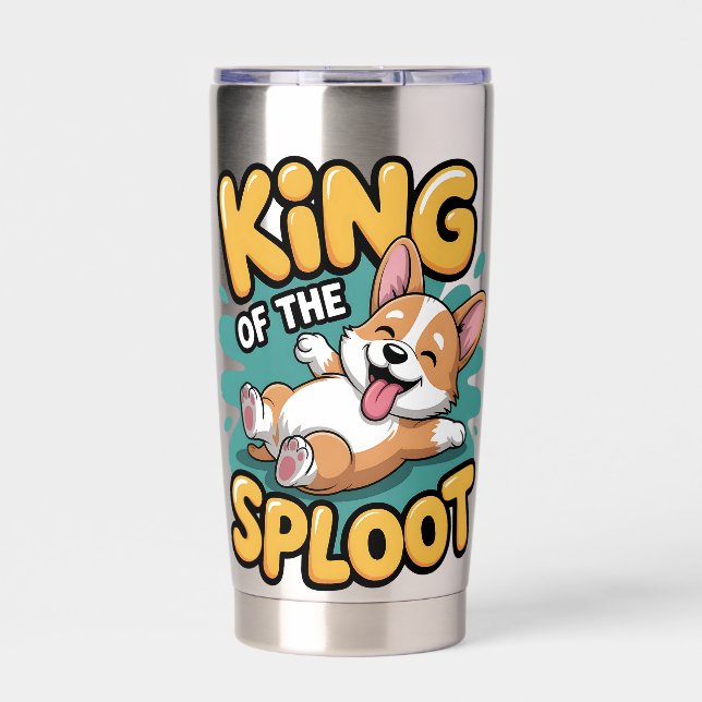 King of the Sploot Funny Dog Lying Pose Gift Insulated Tumbler (Front)