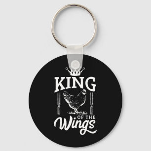 King Of The Wings Funny Chicken Bbq Barbecue Key Ring