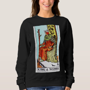 King Of Wands Vintage Tarot Card Rider Waite Deck Sweatshirt