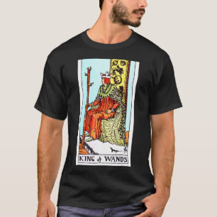King Of Wands Vintage Tarot Card  Rider Waite Deck T-Shirt