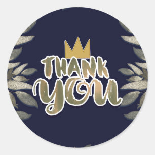 King of Wild Things ONE 1st Birthday Thank You Classic Round Sticker