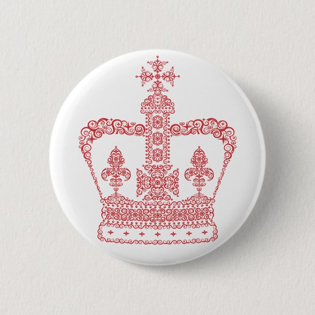 King or Queen Crown 6 Cm Round Badge (Front)