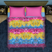 KING Pansexual Dragon Damask - Pride Flag Colours