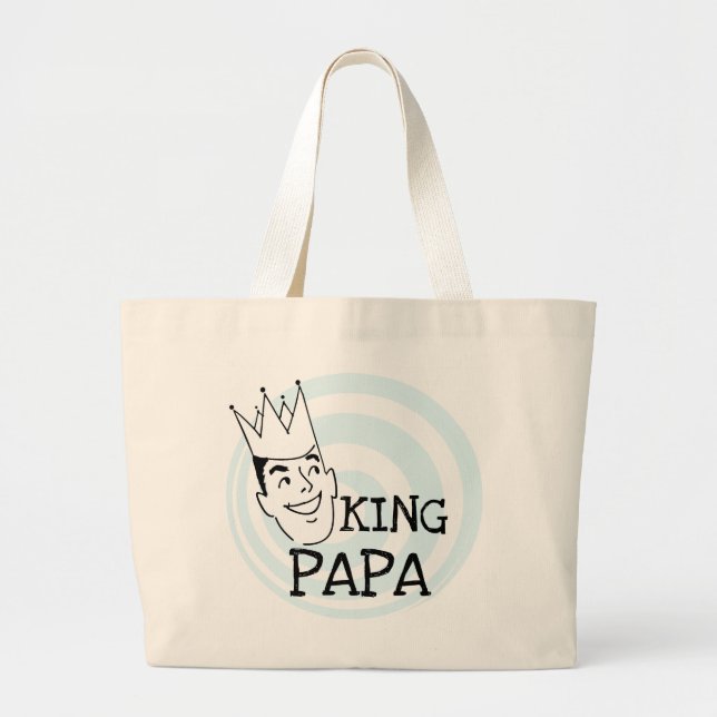 King Papa T-shirts and Gifts Large Tote Bag (Front)