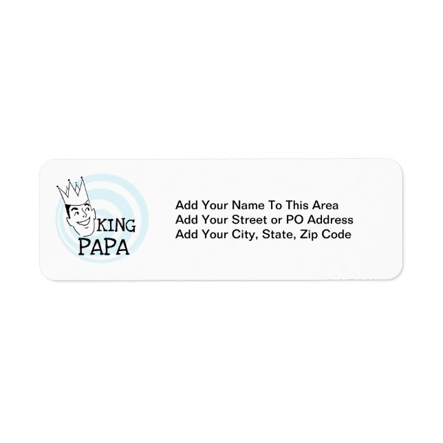 King Papa T-shirts and Gifts Return Address Label (Front)