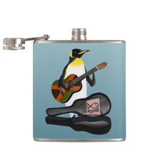 King Penguin Busking Hip Flask