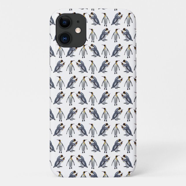 King Penguin Frenzy iPhone 11 Case (Choose Colour) (Back)