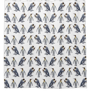 King Penguin Frenzy Shower Curtain (Choose colour)