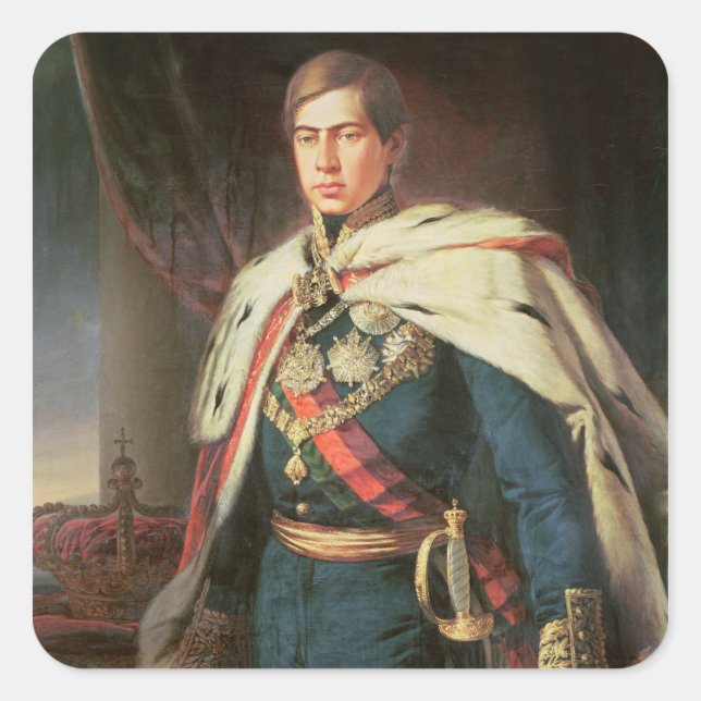 King Peter V  of Portugal Square Sticker (Front)