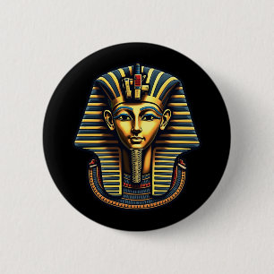 King Pharaoh Tutankhamun Pharaoh Ancient Egyptian 6 Cm Round Badge