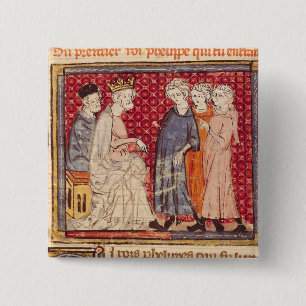 King Philippe I , Grandes Chroniques de France 15 Cm Square Badge