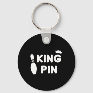 King Pin Bowling Funny Cute Couples Bowler League  Key Ring
