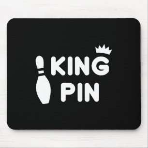 King Pin Bowling Funny Cute Couples Bowler League Mouse Pad