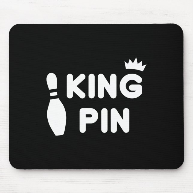 King Pin Bowling Funny Cute Couples Bowler League  Mouse Pad (Front)