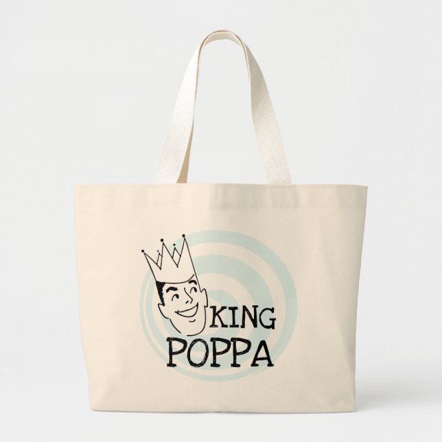 King Poppa T-shirts and Gifts Large Tote Bag (Front)