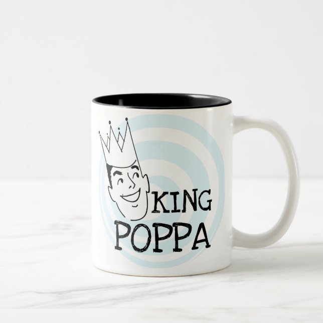 King Poppa T-shirts and Gifts Two-Tone Coffee Mug (Right)