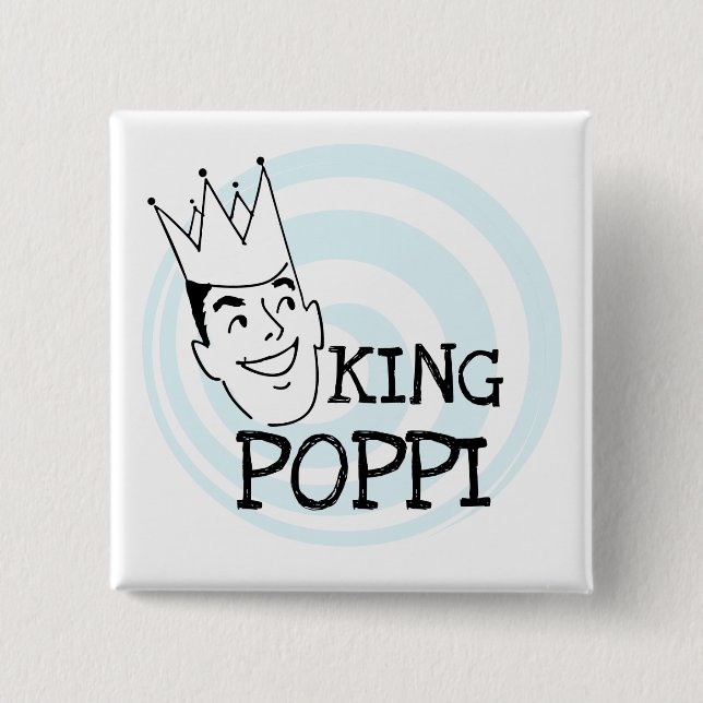 King Poppi T-shirts and Gifts 15 Cm Square Badge (Front)